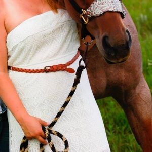 Trixxi high low lace strapless dress